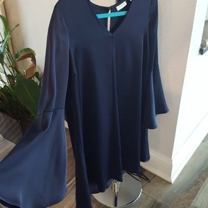 Dark Navy Dress Bell Sleeves